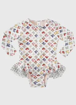 Shop Infants (00-2)|One Pieces^Aqua Blu Long Sleeve One Piece Petit Four