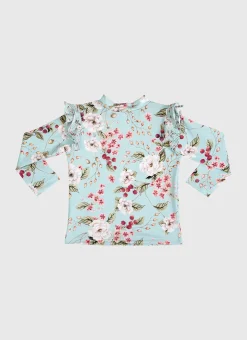 Rashies|Shop Infants (00-2)^Aqua Blu Long Sleeve Rash Vest Primrose