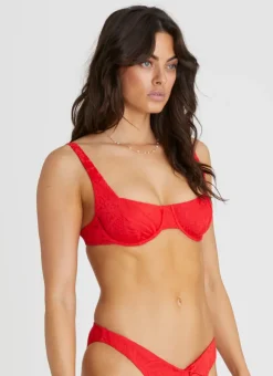 Tops^Aqua Blu Zara Balconette Rossa