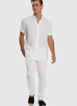 Bottoms|Bottoms^Aqua Blu Serenity Linen Pants - White
