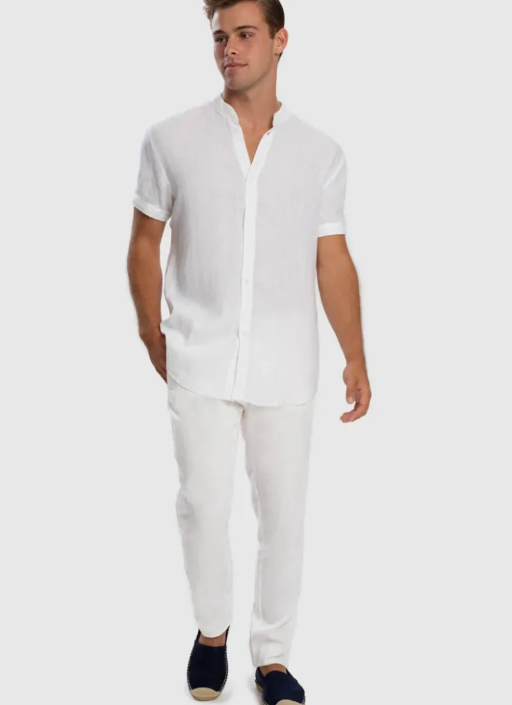 Bottoms|Bottoms^Aqua Blu Serenity Linen Pants - White