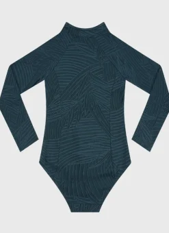 Shop Teens (8-16)|One Pieces^Aqua Blu Stepping Stones Long Sleeve One Piece