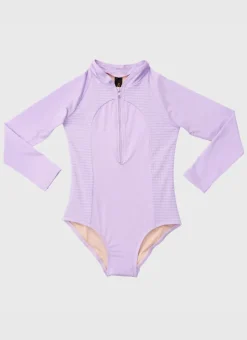 Shop Juniors (3-7)|One Pieces^Aqua Blu Stepping Stones Long Sleeve One Piece