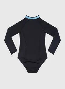Shop Teens (8-16)|One Pieces^Aqua Blu Stepping Stones Long Sleeve One Piece Black