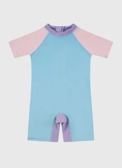 Shop Infants (00-2)|One Pieces^Aqua Blu Stepping Stones Short Sleeve Sunsuit Multicolor