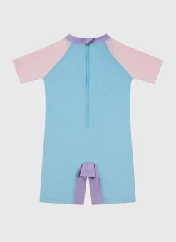 Shop Infants (00-2)|One Pieces^Aqua Blu Stepping Stones Short Sleeve Sunsuit Multicolor