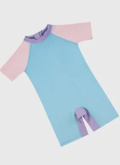 Shop Infants (00-2)|One Pieces^Aqua Blu Stepping Stones Short Sleeve Sunsuit Multicolor