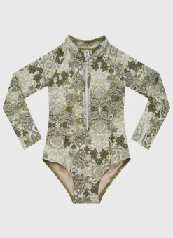Shop Teens (8-16)|One Pieces^Aqua Blu Long Sleeve One Piece Tapestry