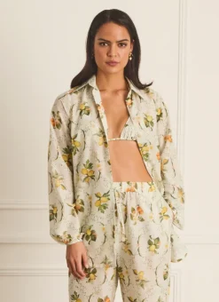 Tops^Aqua Blu Odilia Beach Shirt Valencia