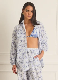 Tops^Aqua Blu Odilia Beach Shirt Willow