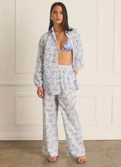 Tops^Aqua Blu Odilia Beach Shirt Willow